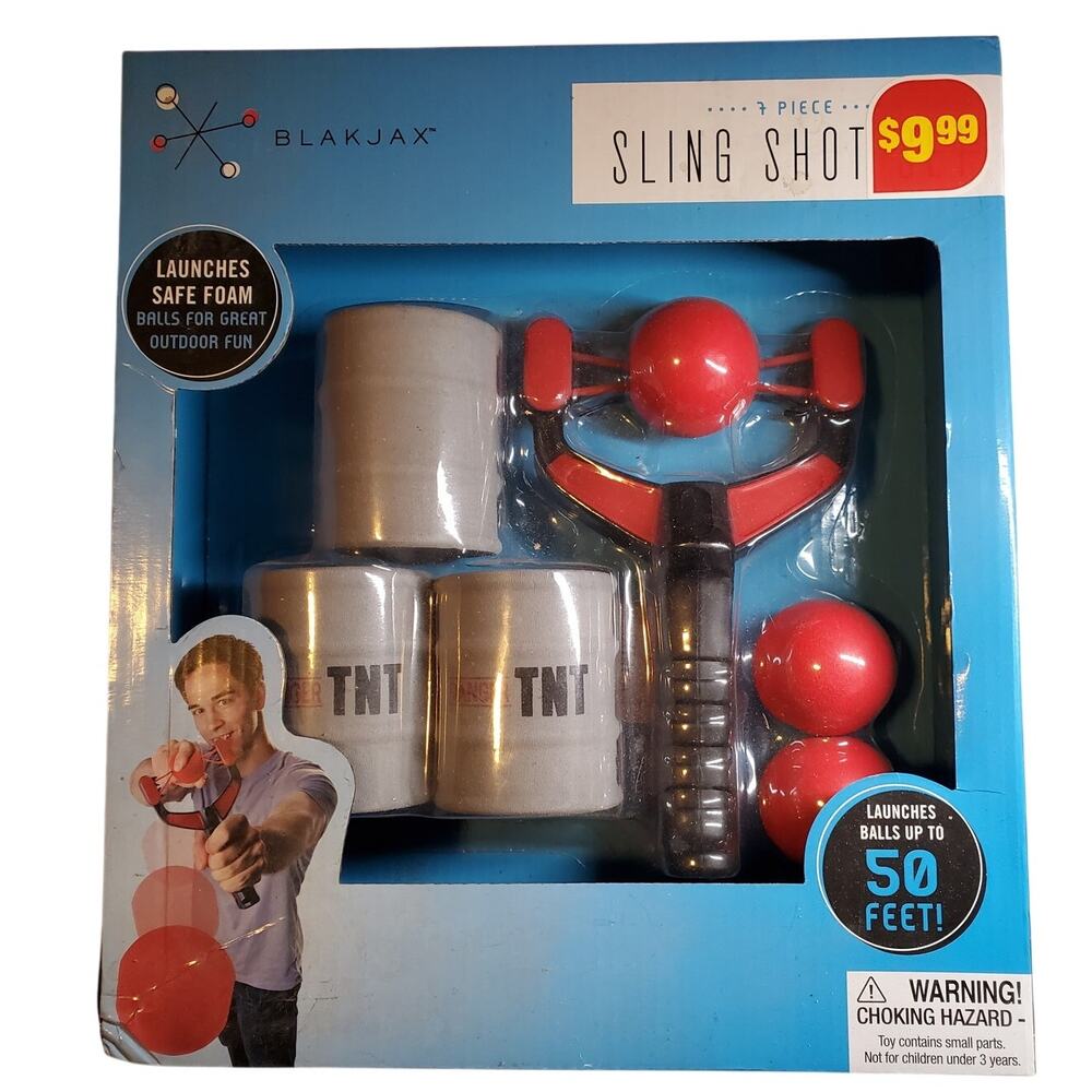 Slingshot Toy, Plastic Targets and Foam Balls